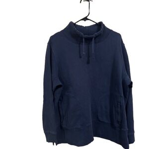 Duluth Trading Co Navy Cowl Neck Sweater